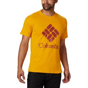 Columbia T-Shirt Heren, Lodge Logo LichtGoud Rood, 01AFVYWSO